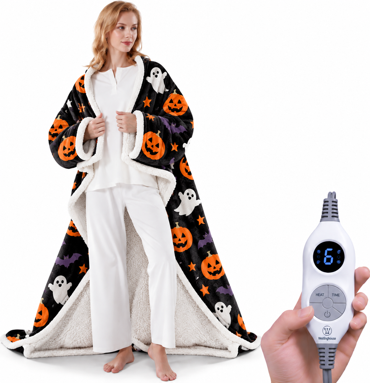 🔥 Heated Sherpa Wrap with Foot Pocket🔥Overheat Protection & Auto Shut-Off