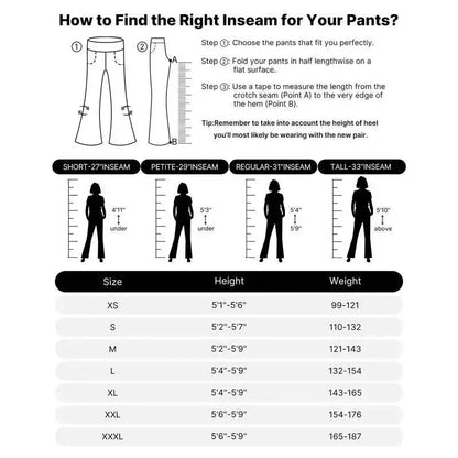 💚 Women’s High-Waist Wide Leg Pants with Pockets