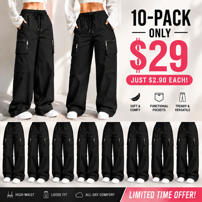 👍🔥Limited-Time 🔥Women’s lightweight loose cargo pants with multiple pockets