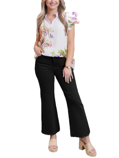 ⚡FINAL SALE 🔥Women'S High-Waisted Cropped Flared Pants