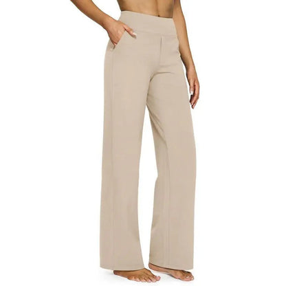 💚 Women’s High-Waist Wide Leg Pants with Pockets