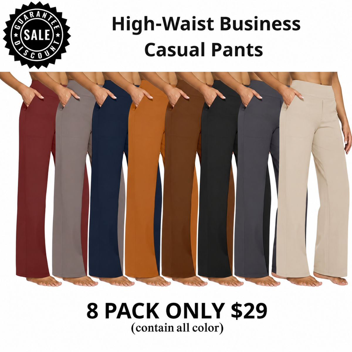 ⚡ Women’s High-Waisted Flare Pants with Pockets