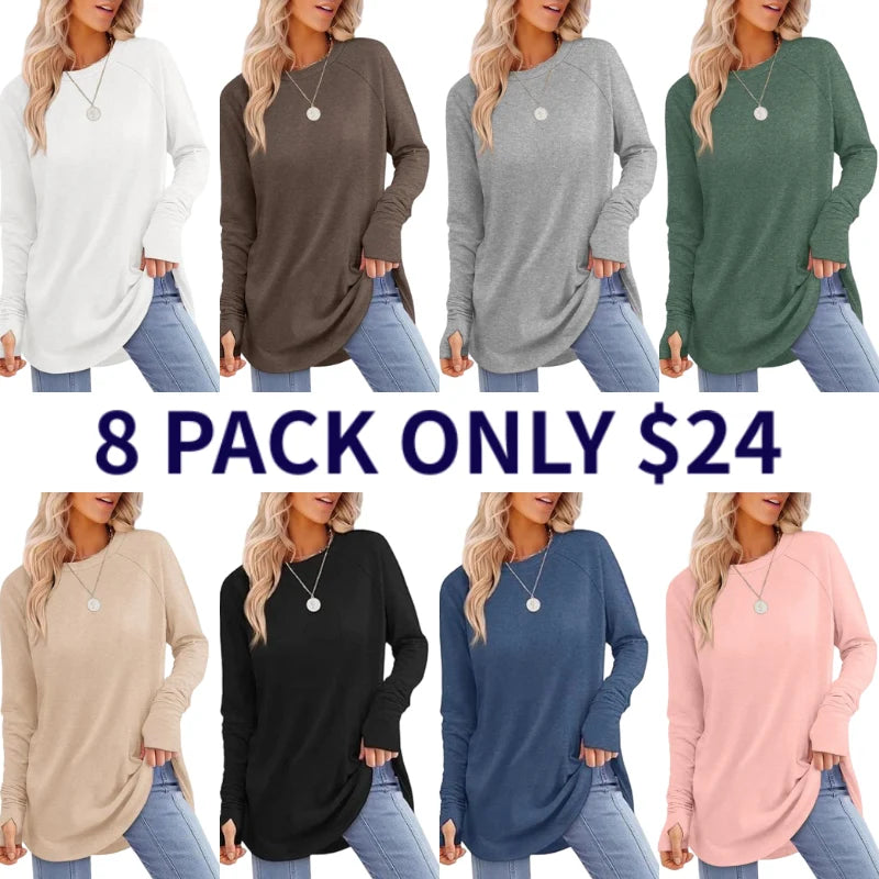 🔥 Clearance Sale — Limited Stock! ✨ Women’s Long Sleeve Tunic Tops for Everyday Wear
