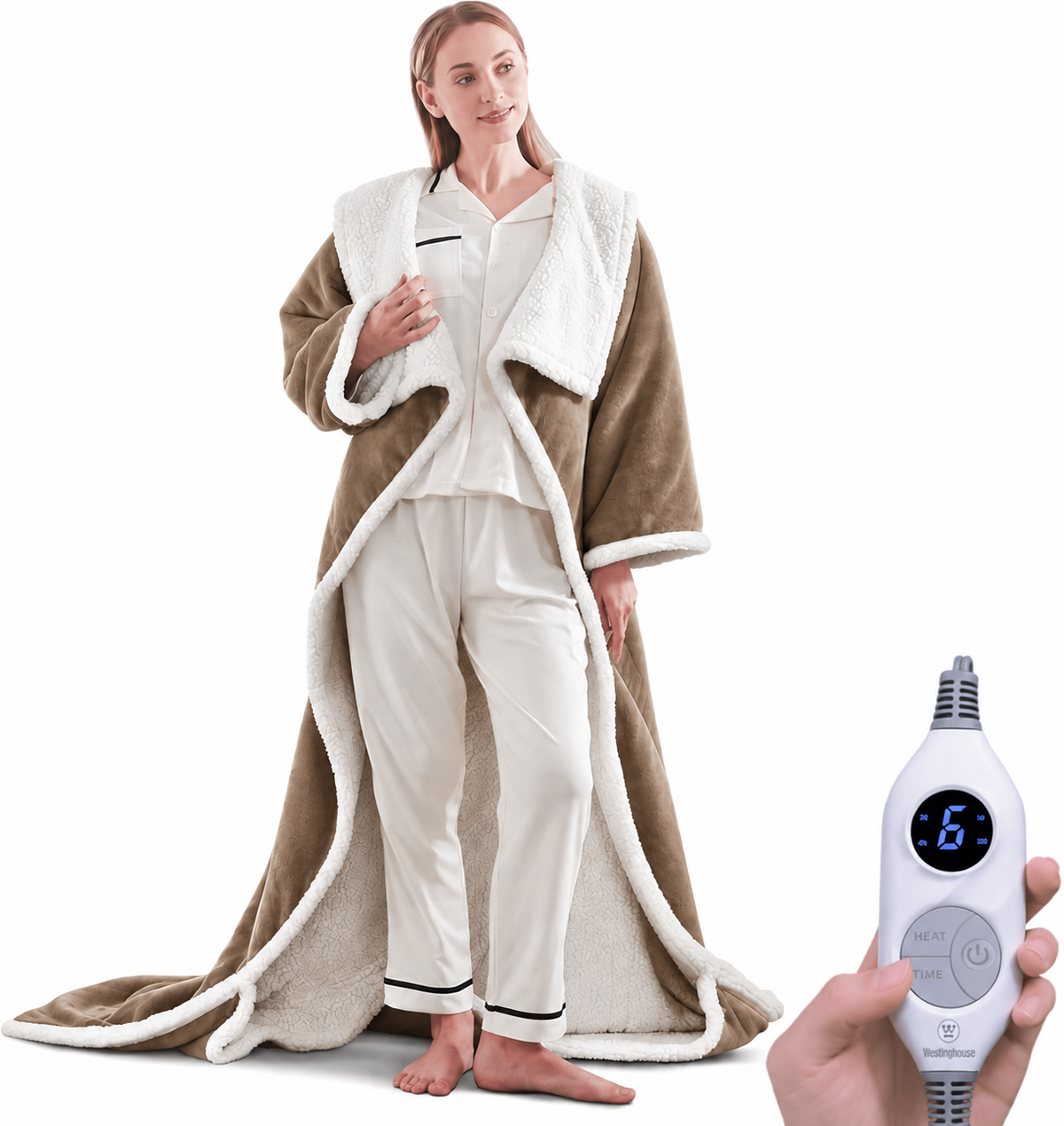 🔥 Heated Sherpa Wrap with Foot Pocket🔥Overheat Protection & Auto Shut-Off