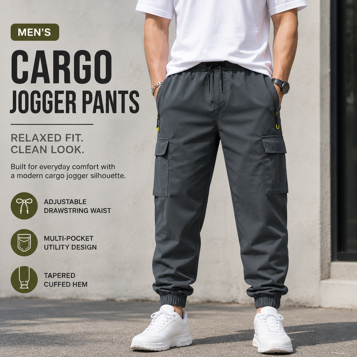 💚 BESTSELLER | 8PCS $25.99| Men’s Multi-Pocket Cargo Jogger Pants