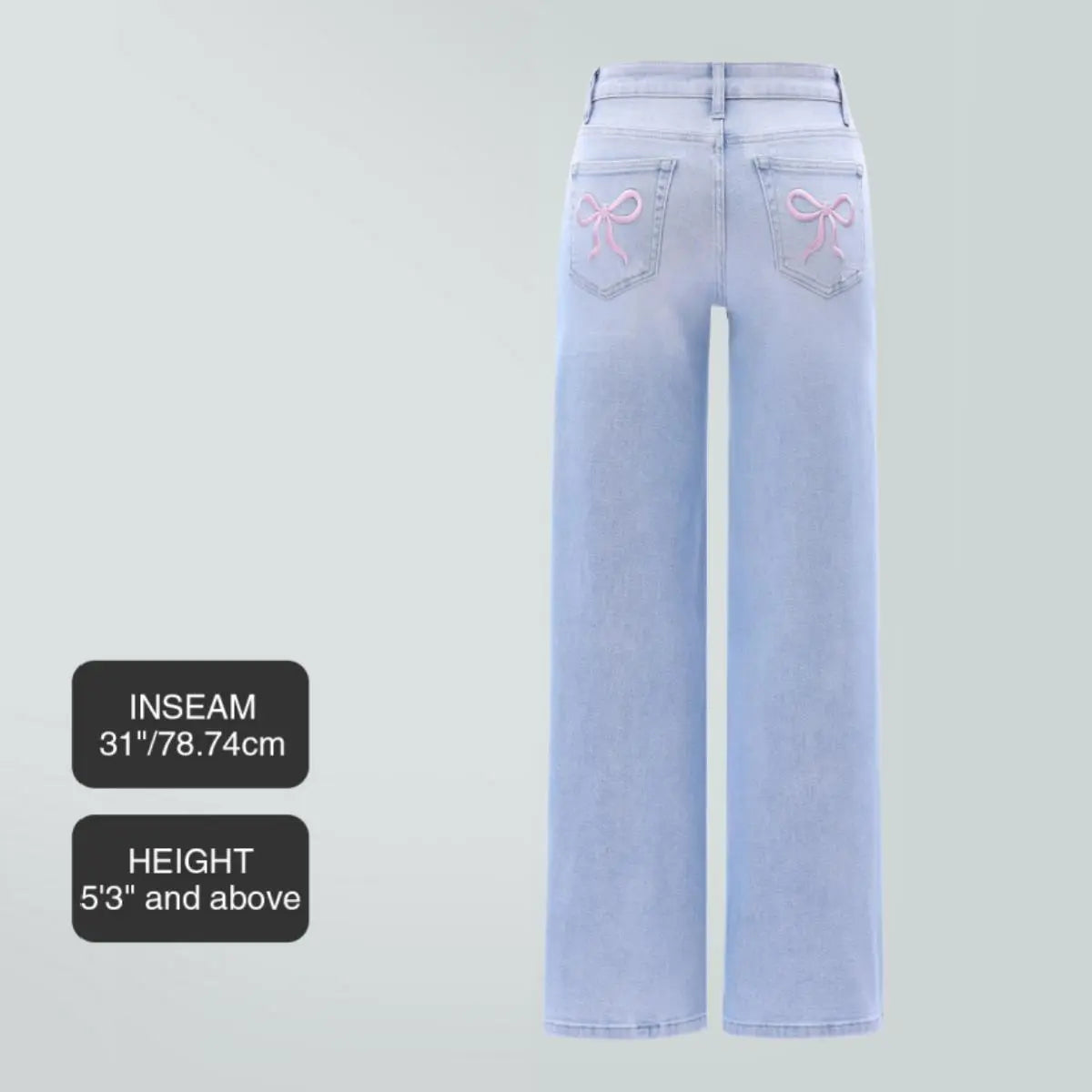 Mid-to-low waist loose--fitting jeans, BBL, spring fashion everyday outfit.