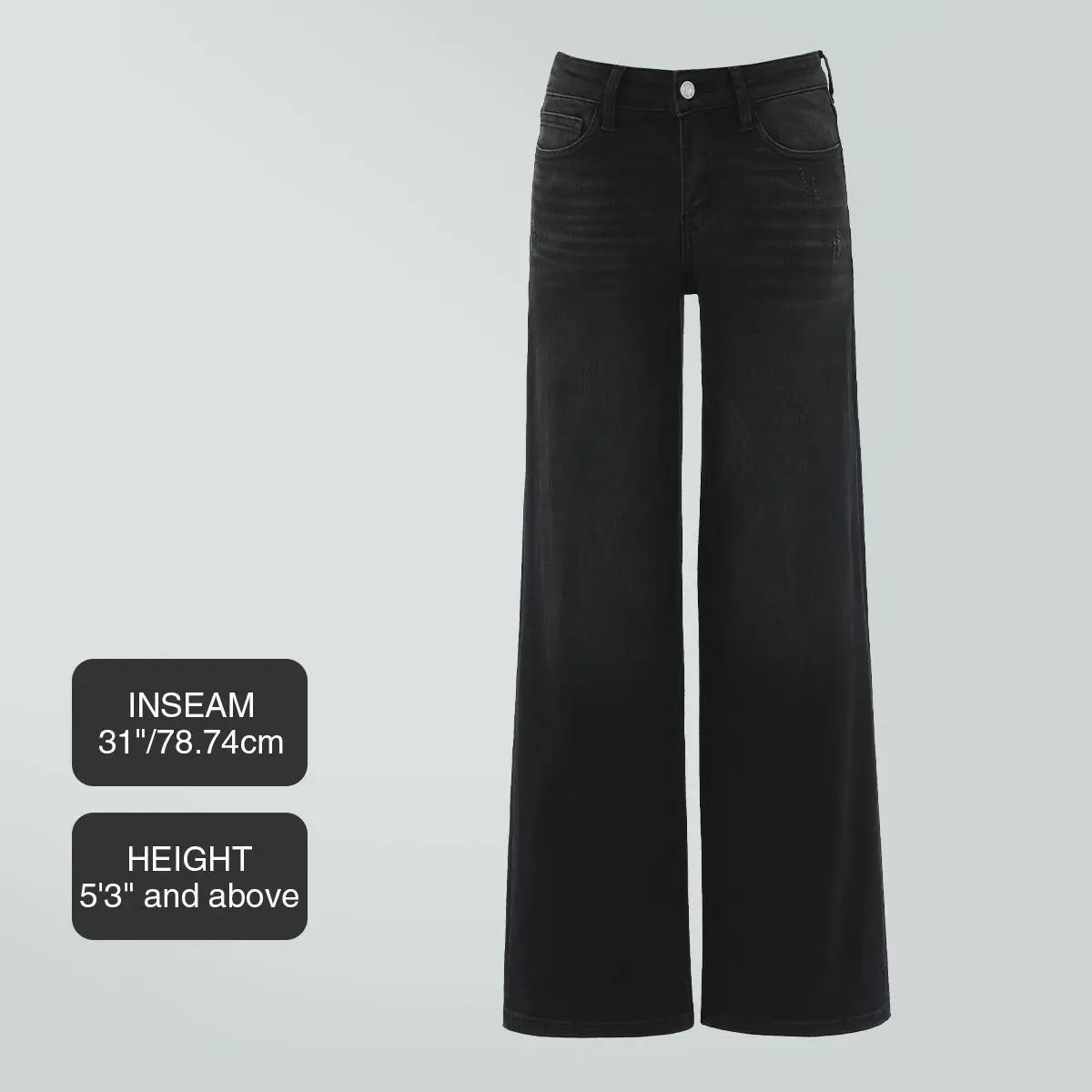 Mid-to-low waist loose--fitting jeans, BBL, spring fashion everyday outfit.