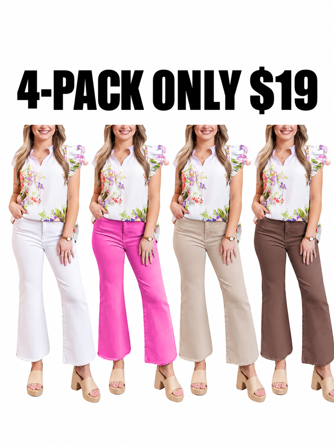 ⚡FINAL SALE 🔥Women'S High-Waisted Cropped Flared Pants