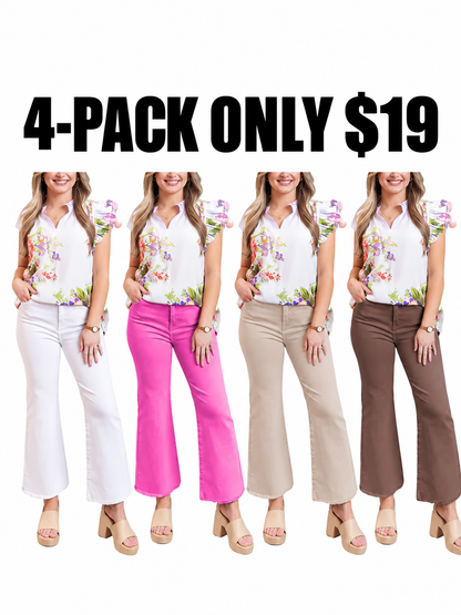 ⚡FINAL SALE 🔥Women'S High-Waisted Cropped Flared Pants