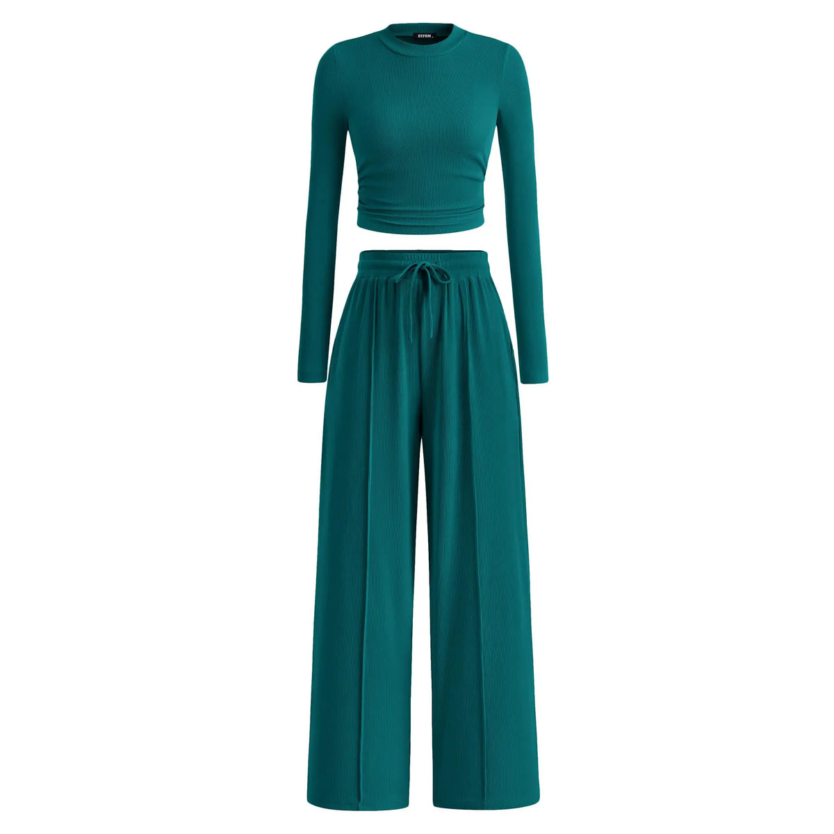 🔥Last Day 89% OFF🔥Women's Winter 2-Piece Set – Warm Top & Wide-Leg Pants