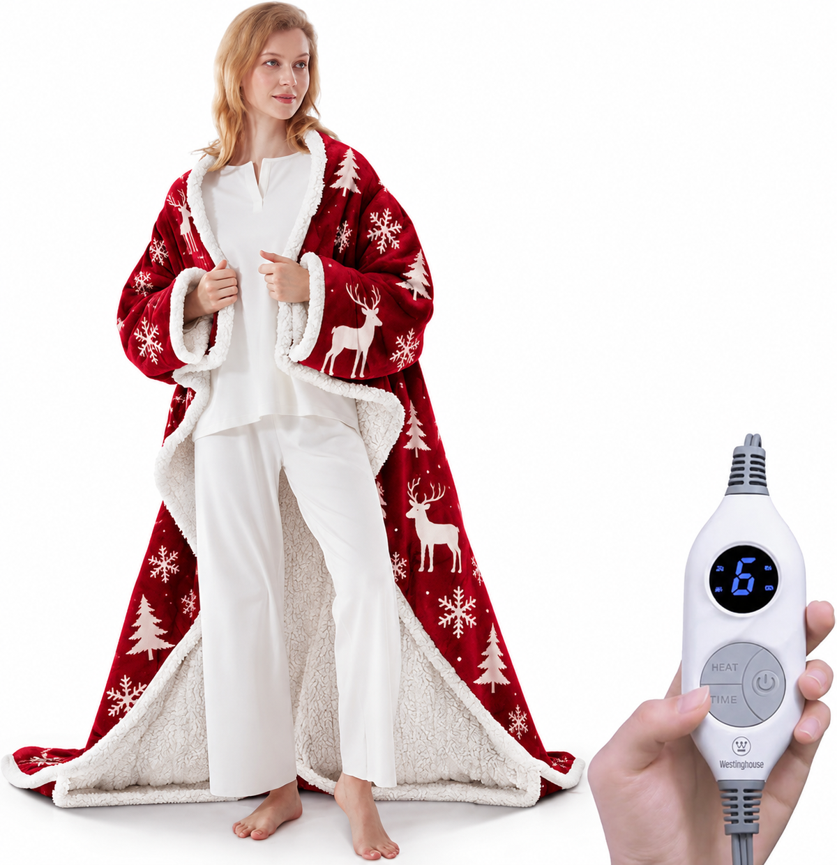 🔥 Heated Sherpa Wrap with Foot Pocket🔥Overheat Protection & Auto Shut-Off