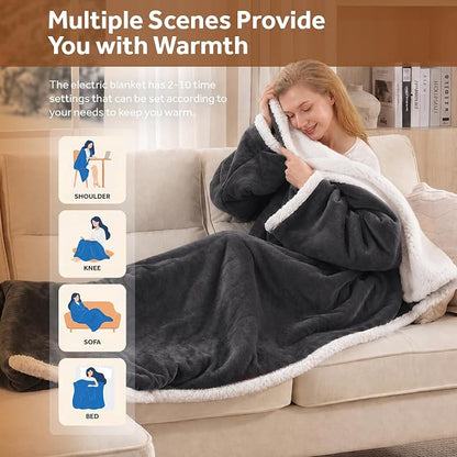 🔥 Heated Sherpa Wrap with Foot Pocket🔥Overheat Protection & Auto Shut-Off
