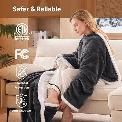🔥 Heated Sherpa Wrap with Foot Pocket🔥Overheat Protection & Auto Shut-Off