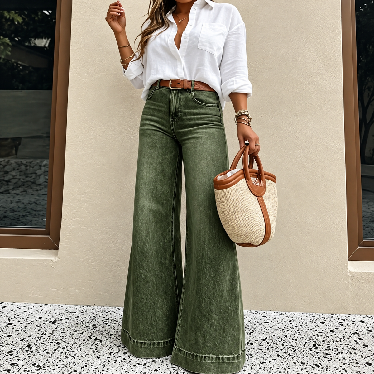 👍🔥Limited-Time Promotion-Loose Fit Baggy Oversized Straight Leg Denim Jeans with Pockets