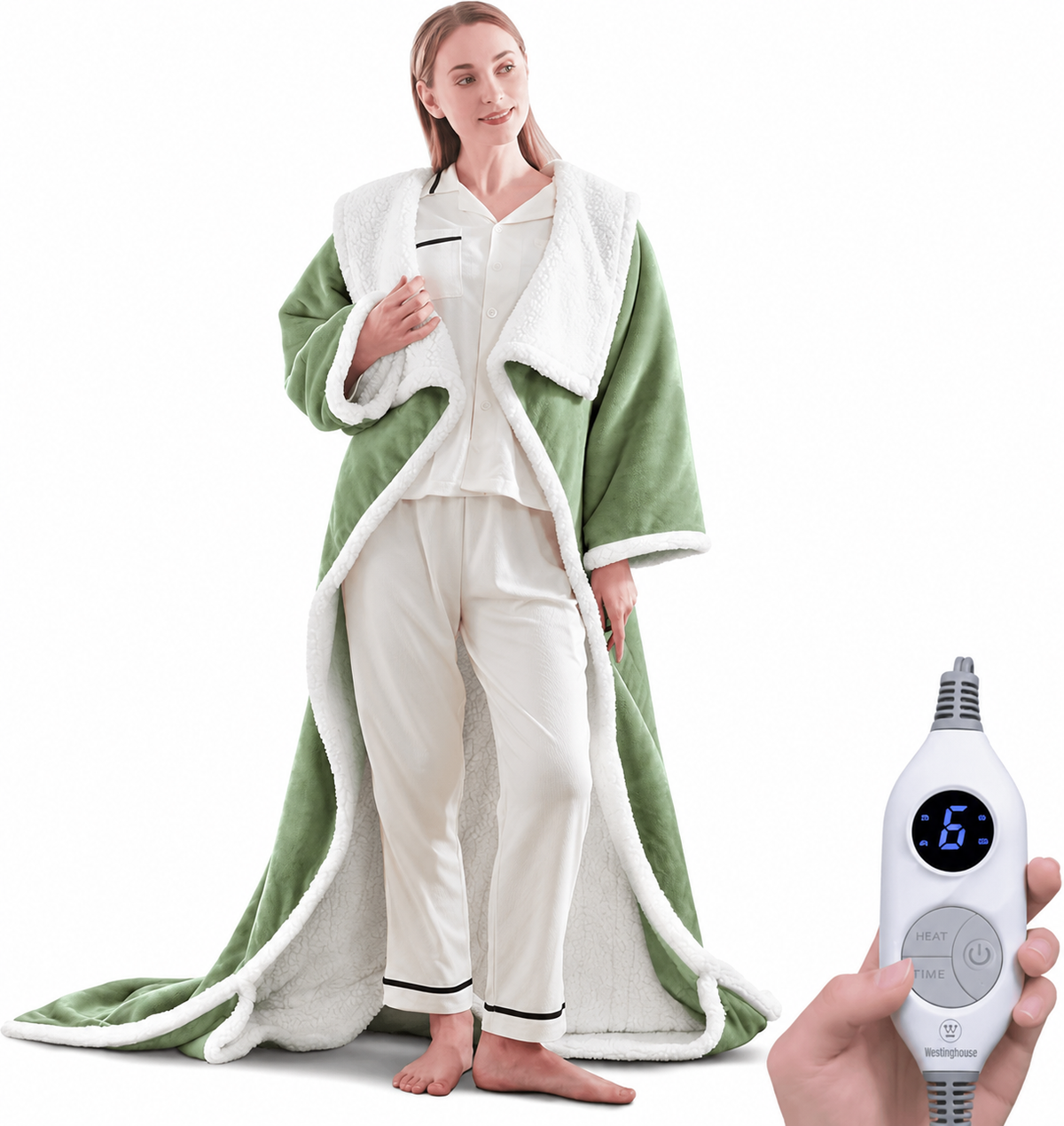 🔥 Heated Sherpa Wrap with Foot Pocket🔥Overheat Protection & Auto Shut-Off
