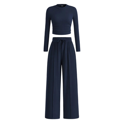 🔥Last Day 89% OFF🔥Women's Winter 2-Piece Set – Warm Top & Wide-Leg Pants