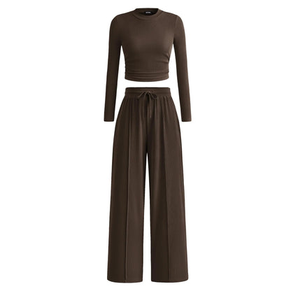 🔥Last Day 89% OFF🔥Women's Winter 2-Piece Set – Warm Top & Wide-Leg Pants
