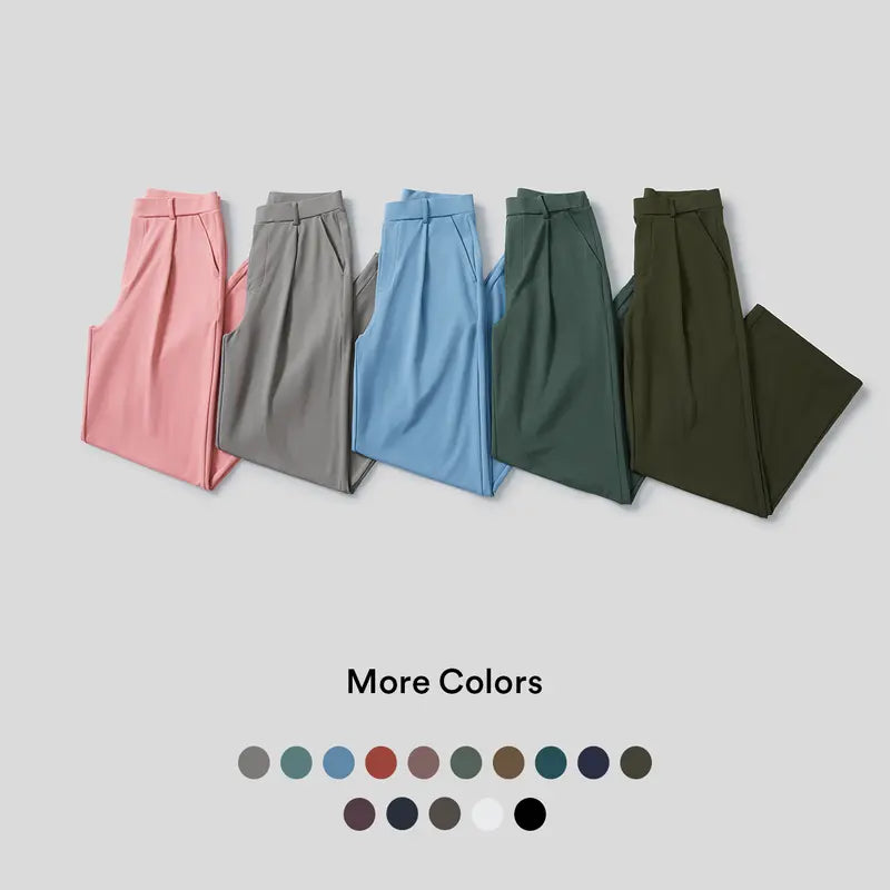 👖 Women’s High-Waisted Straight-Leg Work Pants – Stretchy Dress Trousers with Side Pockets ✨