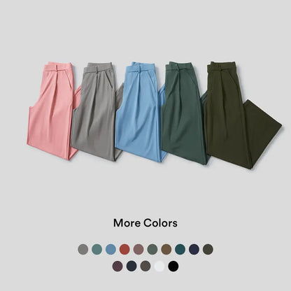 👖 Women’s High-Waisted Straight-Leg Work Pants – Stretchy Dress Trousers with Side Pockets ✨
