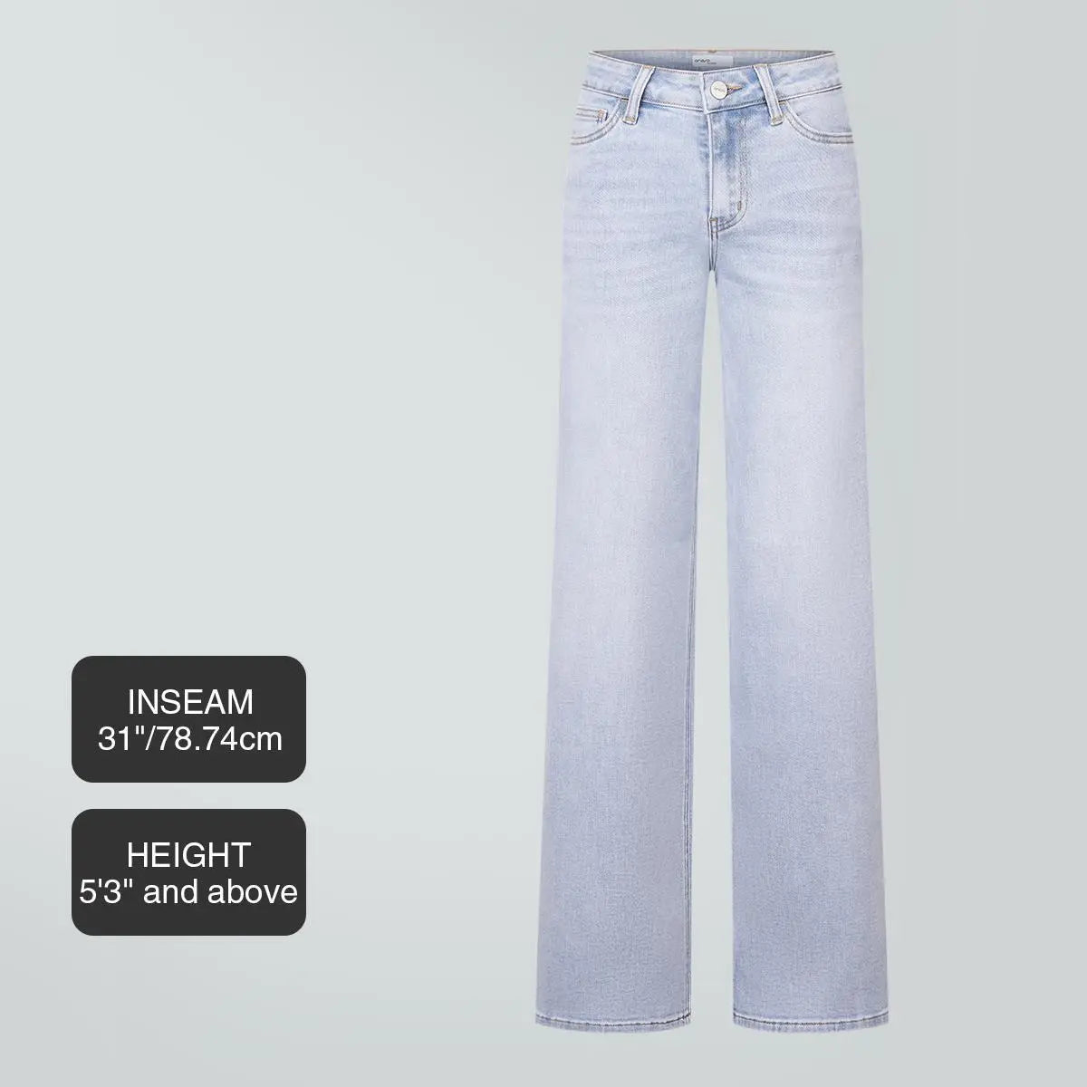 Mid-to-low waist loose--fitting jeans, BBL, spring fashion everyday outfit.