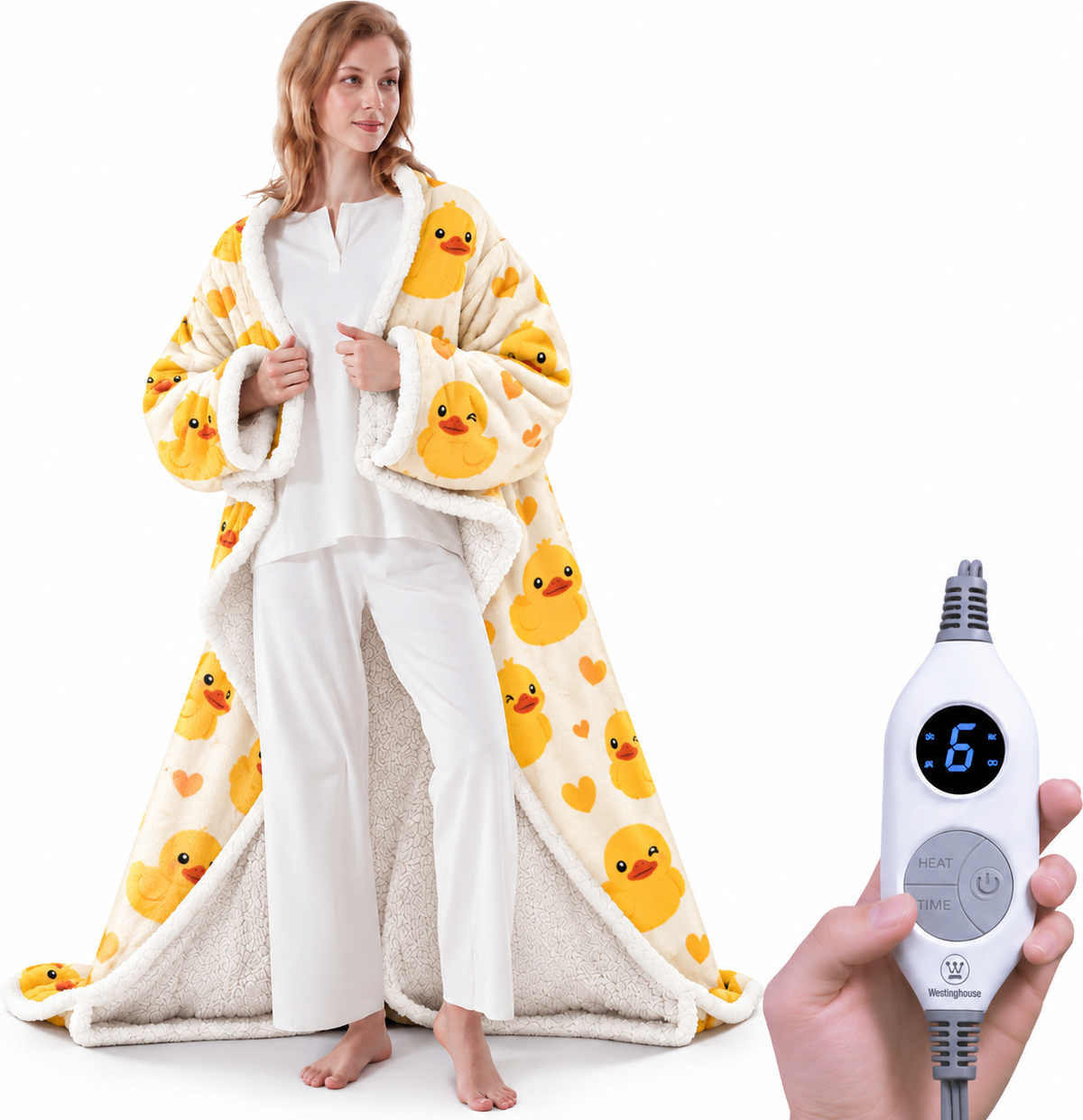 🔥 Heated Sherpa Wrap with Foot Pocket🔥Overheat Protection & Auto Shut-Off