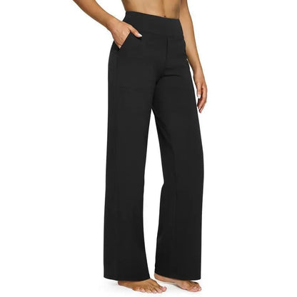 💚 Women’s High-Waist Wide Leg Pants with Pockets
