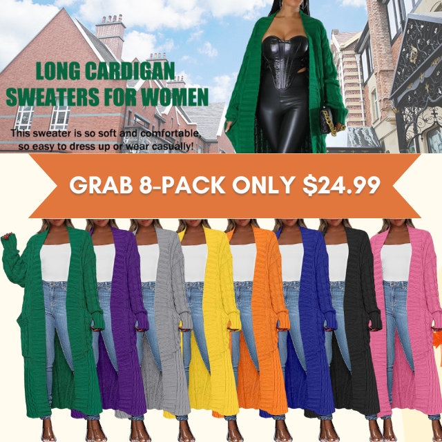 Women’s Long Cardigan 2026 – Oversized Knitted Coat