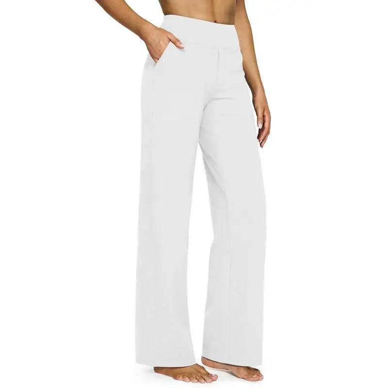 💚 Women’s High-Waist Wide Leg Pants with Pockets