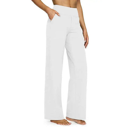 💚 Women’s High-Waist Wide Leg Pants with Pockets