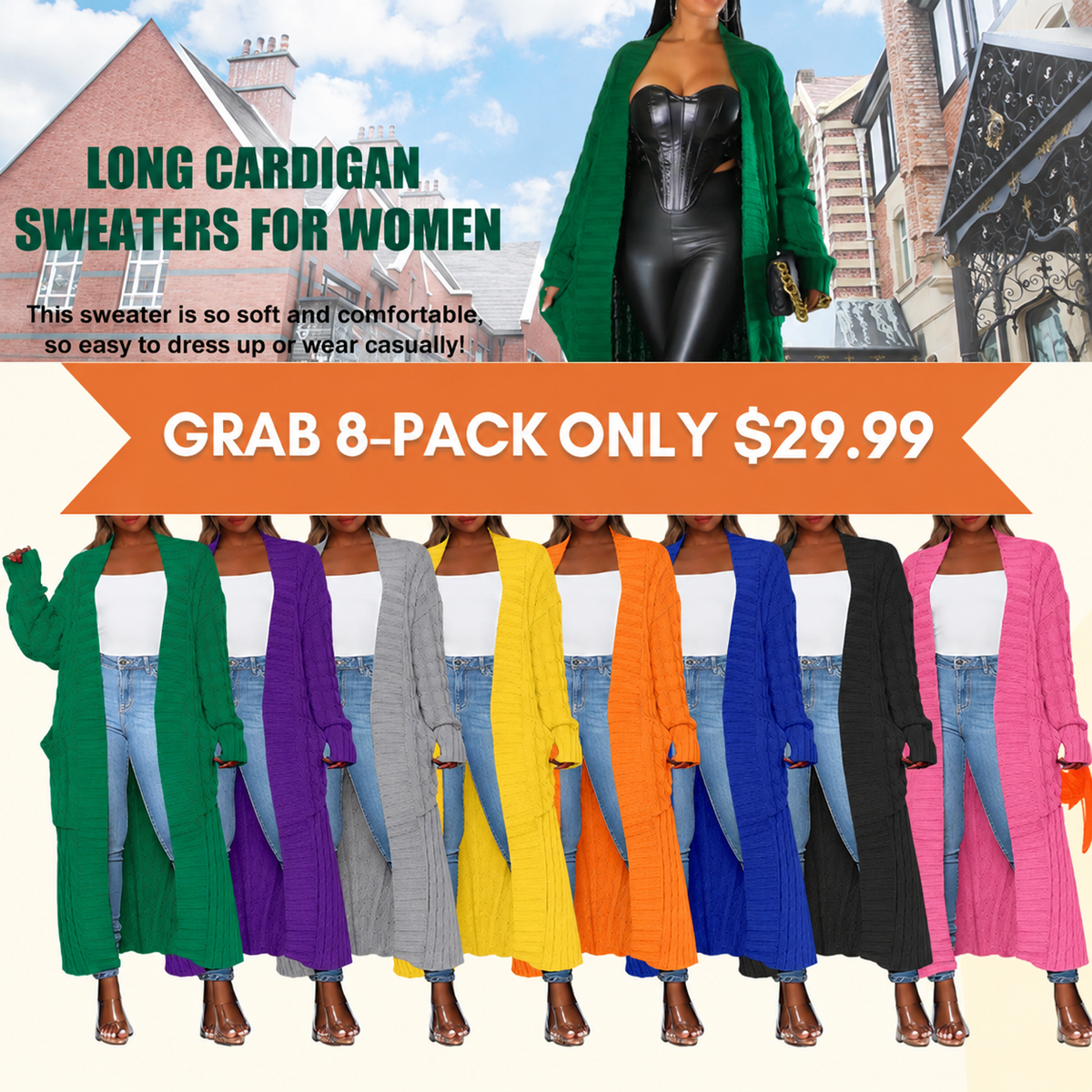 Women’s Oversized Long Cardigan 2026 – Cozy Knitted Coat