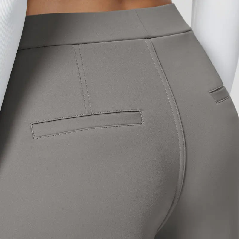 👖 Women’s High-Waisted Straight-Leg Work Pants – Stretchy Dress Trousers with Side Pockets ✨