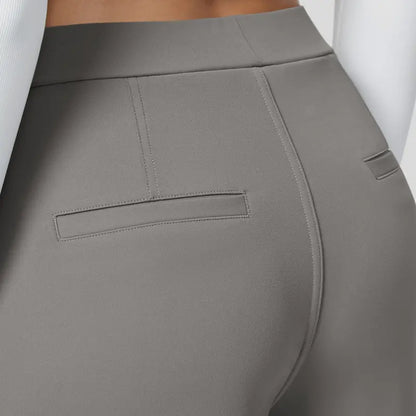 👖 Women’s High-Waisted Straight-Leg Work Pants – Stretchy Dress Trousers with Side Pockets ✨