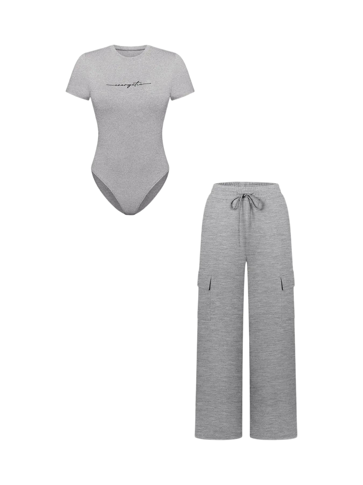 Women's Matching Lounge Set – Soft Tee & Wide Leg Pants
