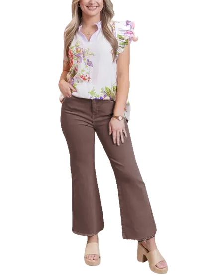 ⚡FINAL SALE 🔥Women'S High-Waisted Cropped Flared Pants