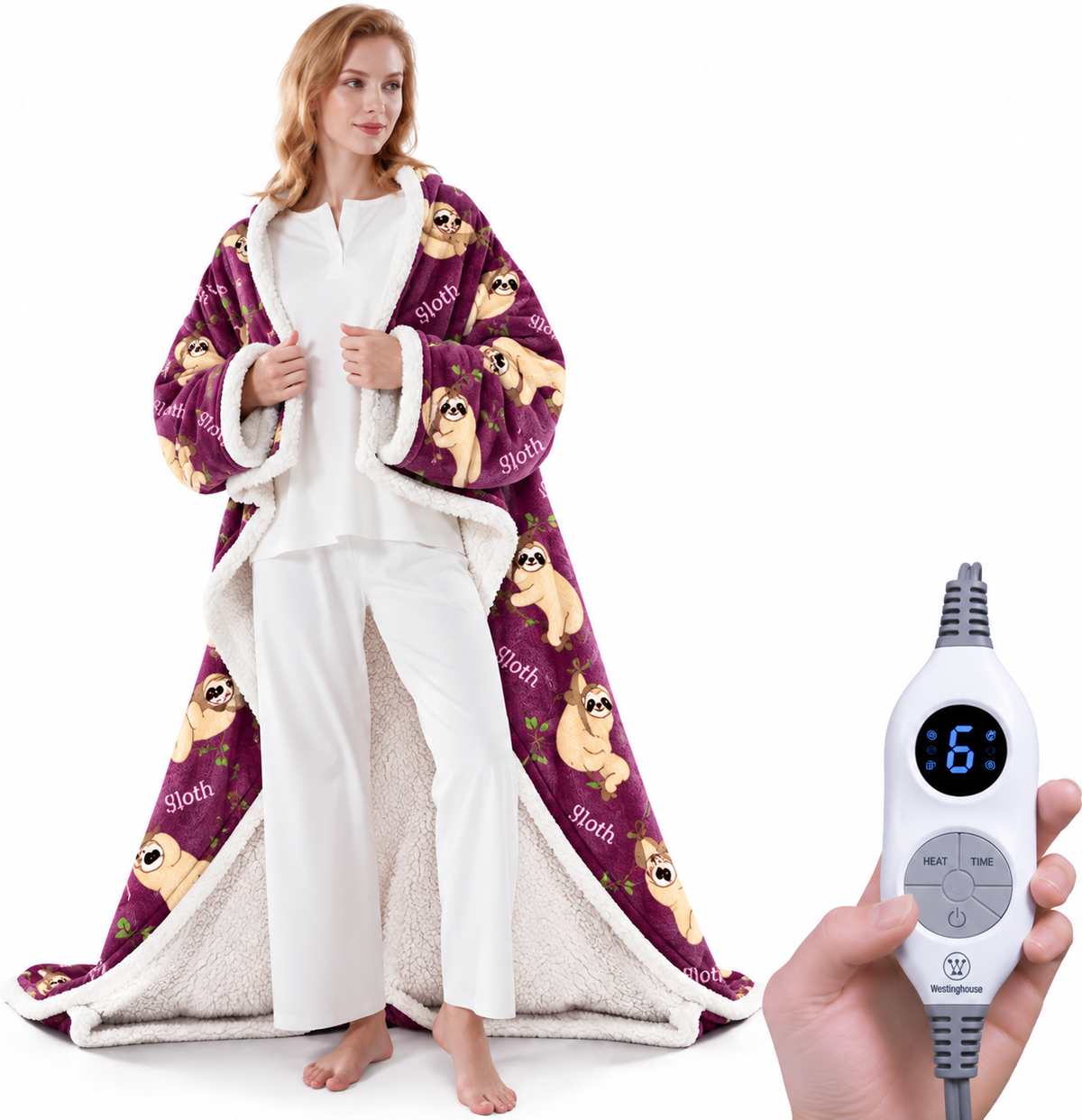 🔥 Heated Sherpa Wrap with Foot Pocket🔥Overheat Protection & Auto Shut-Off